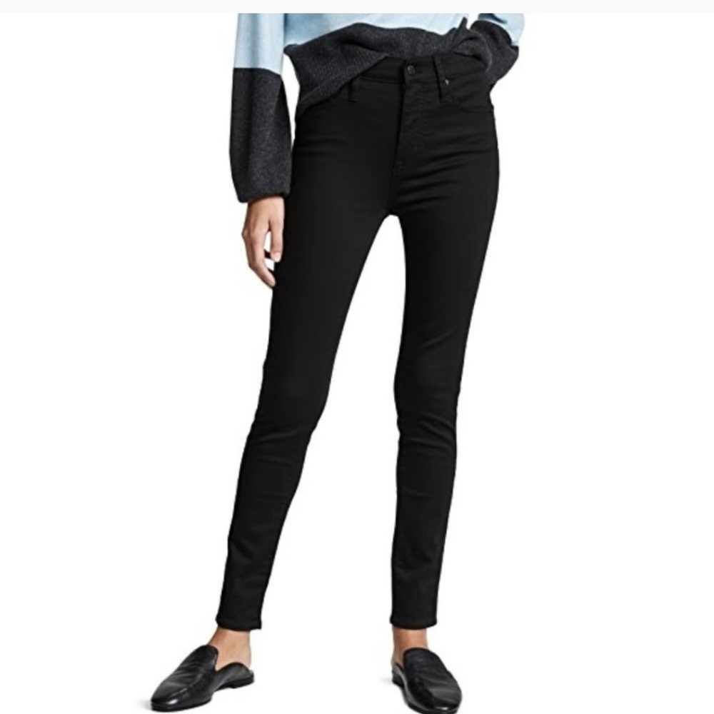 Madewell 9 Inch High Rise Skinny Jeans Black Stretch Women's Size 26